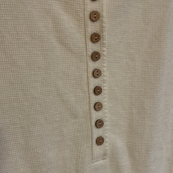 Intimately Free People Henley Bodysuit XS Cream Waffle Thermal Knit Softgirl - Picture 7 of 14